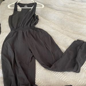 Aerie Black Racerback Jogger Pant Romper Jumpsuit Size Small